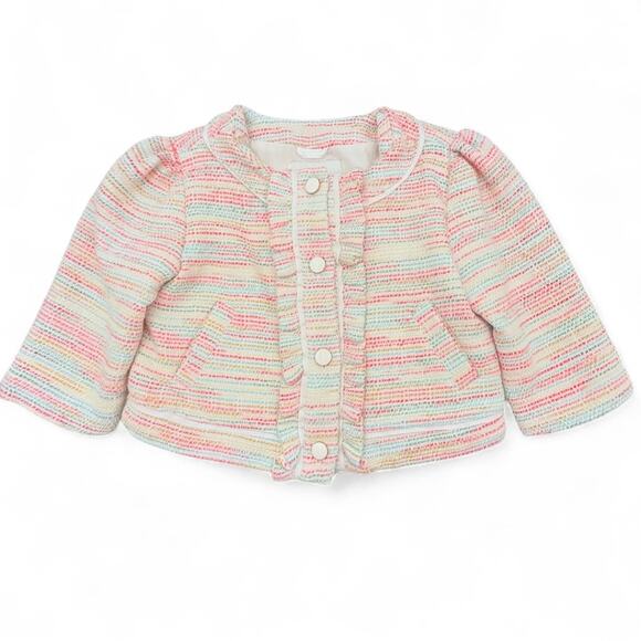Janie & Jack Easter Bouquet Boucle Tweed Blazer Girls 6 Pastel Rainbow Cluelesss - Picture 1 of 8